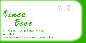 vince bese business card